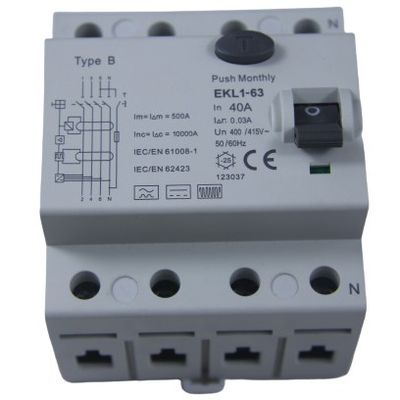 購入 タイプB IP20 RCDの遮断器40A 3段階4のポーランド人MCBの電磁石モード オンライン製造